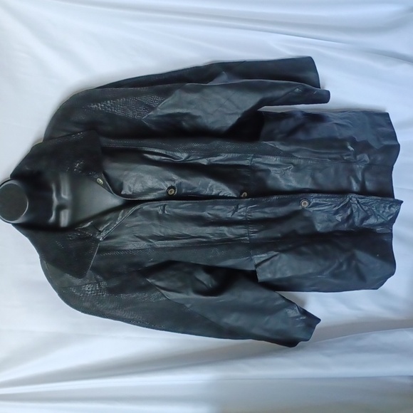 Jacqueline Ferrar Vintage Black Leather & Suede Jacket Coat Women’s Size L EUC - Picture 1 of 11